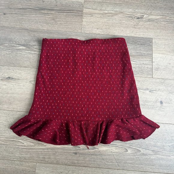 Free People Set The Mood Skirt Red Sweater Elastic Medium - Picture 3 of 5
